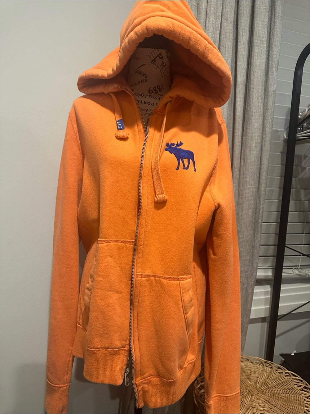 Abercrombie & Fitch Orange and Blue Hooded Sweatshirt